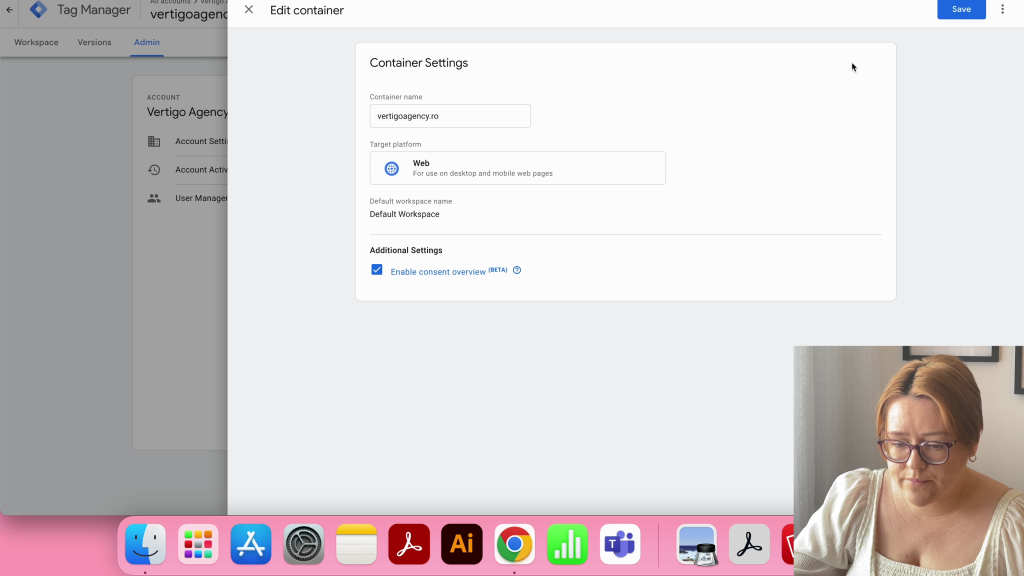 enable consent overview tag manager