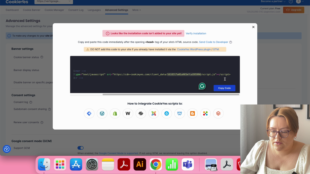 website key cookieyes consent mode v2