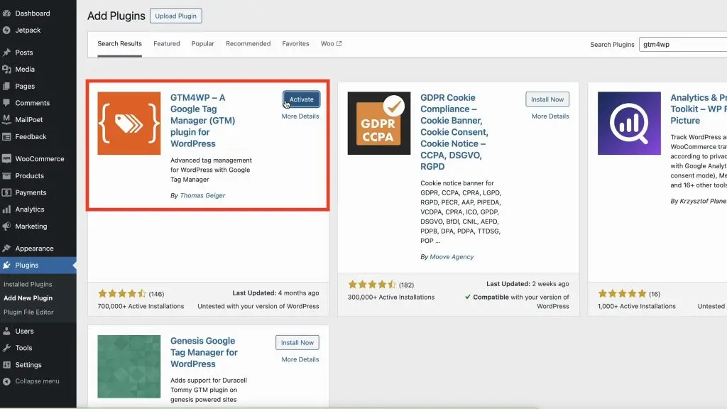 google tag manager for wordpress
